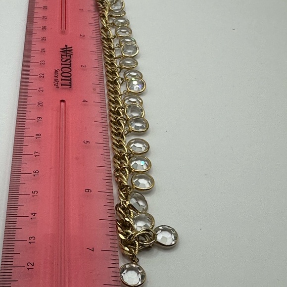 Vintage Chain Bracelet with Dangling Crystals - Picture 4 of 4